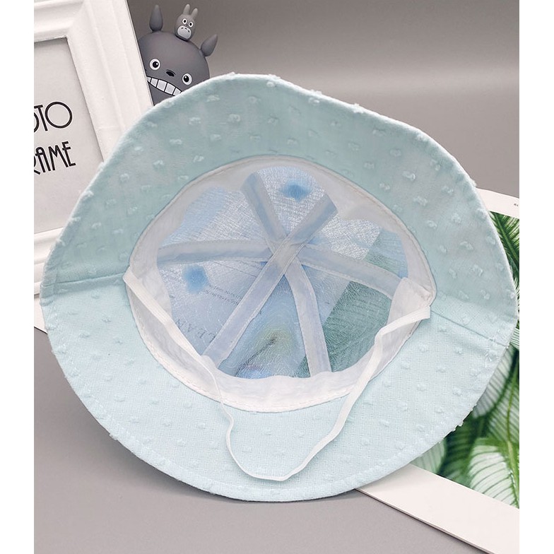 Nón lưới hoa đính nơ xinh xắn cho bé