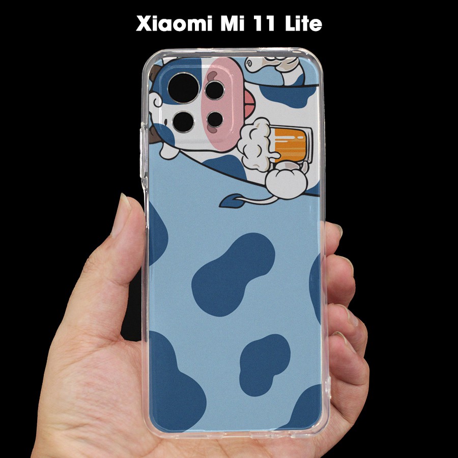 Ốp Lưng Mẫu Bò Sữa Xiaomi Redmi K40 Mi 11 Lite K30 K30i K20 9 9a 9c 9t 8 8a Plus Pro Note 7 8 Note 9 Pro 4G 5G Dẻo Đen