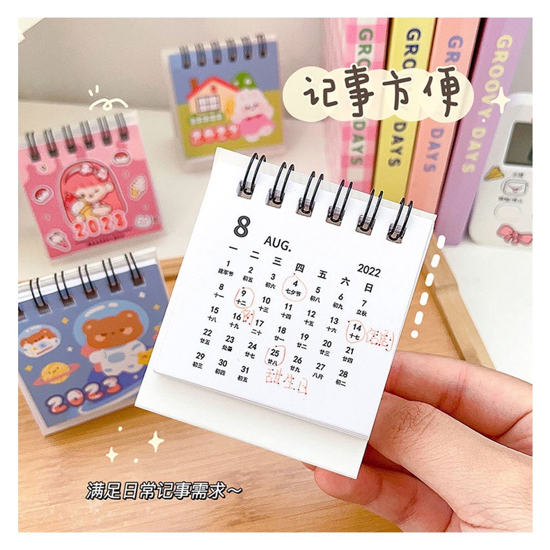 Lịch Để Bàn 2023 Mini Họa Tiết Hoạt Hình Dễ Thương Bắt Mắt