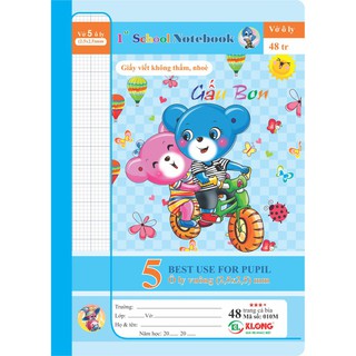 Vở 5 ô ly chích bông klong - 48 trang; ms 010m - sỉ ib