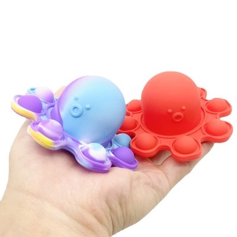 bạch tuộc 2 Mặt Pop it Push bubble Fidget Toy đồ chơi giáo dục stress relief , Đồ chơi bóp bong bóng giải tỏa căng thẳng chất lượng cao Đồ Chơi iáo Dục For Kids -Móc khóa bạch tuộc