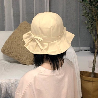 [mũ bucket] Nón Bucket Đính Nơ Phong Cách Hàn Quốc Ngọt Ngào Cho Nữ