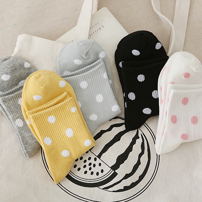 Vớ Cotton Chấm Bi Thoáng Khí WAFNHA D751 Cho Nữ