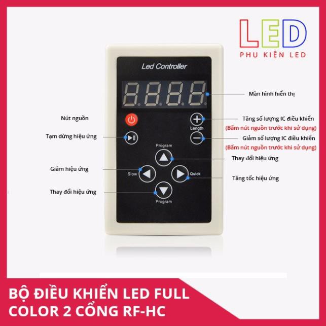BỘ ĐIỀU KHIỂN LED FULL COLOR 2 CỔNG RF-HC - 133 HIỆU ỨNG TÍCH HỢP ĐIỀU KHIỂN LED 6803