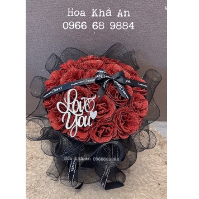 Bó hoa nhũ 20bông mix lưới. Bền vĩnh cửu. Ship hoả tốc