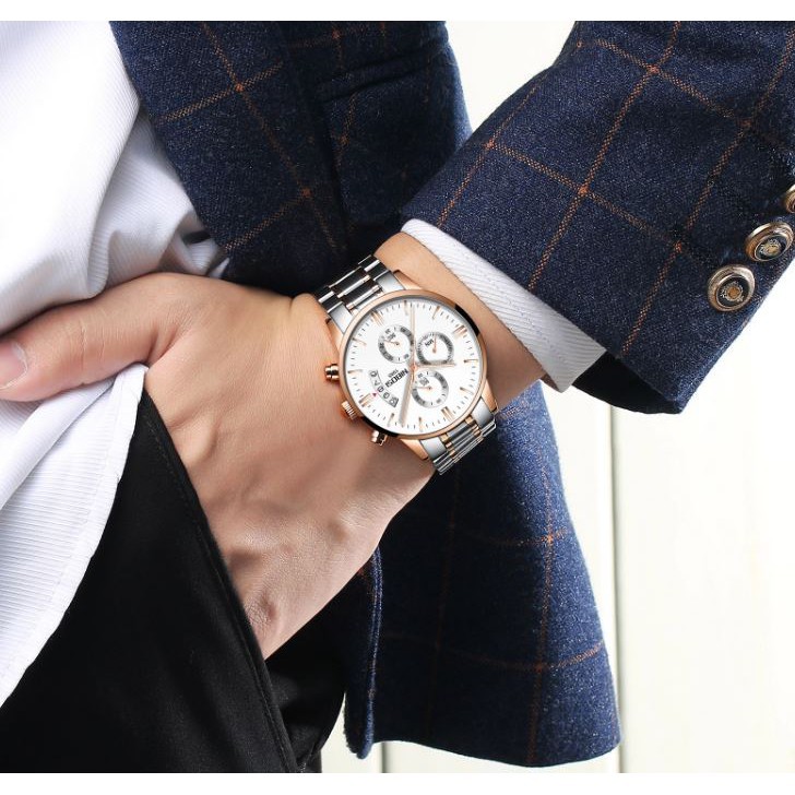 [Tặng vòng tay] Đồng hồ nam chính hãng NIBOSI NI2309 thiết kế sang trọng lịch lãm
