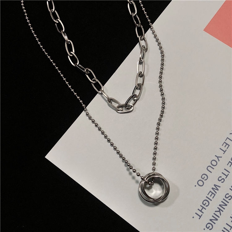 Vòng Cổ Hai Lớp Phong Cách Cá Tính Cho Nam 22358