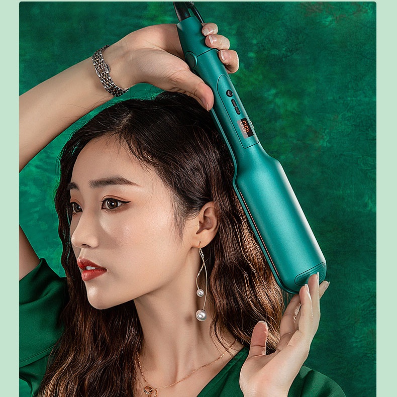 Máy làm tóc uốn xoăn sóng nước AKIO 2 trục màn LCD hiện nhiệt tùy chỉnh công nghệ gốm sứ bảo vệ tóc