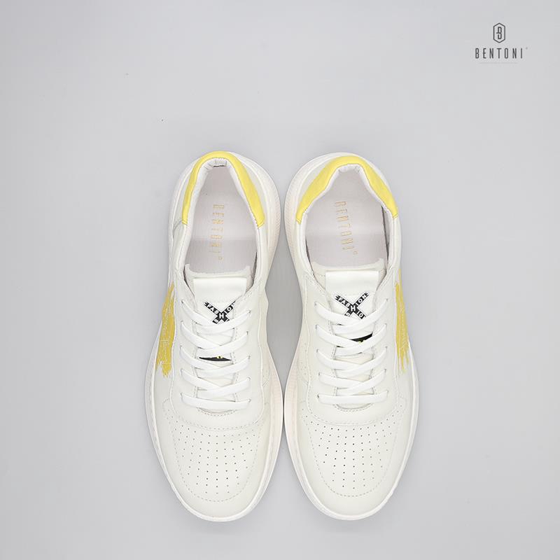 Giày thể thao nam Bentoni - Comfy Sneaker NDT0304TRD2019-6-1 (Trắng) (gót vàng)
