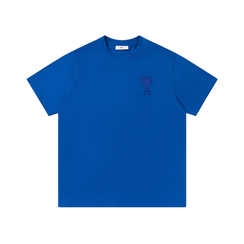 ❤❀  ❤ Áo Thun Cotton Tay Ngắn Dáng Rộng Thêu Hình Trái Tim Thời Trang Cho Cặp Đôi