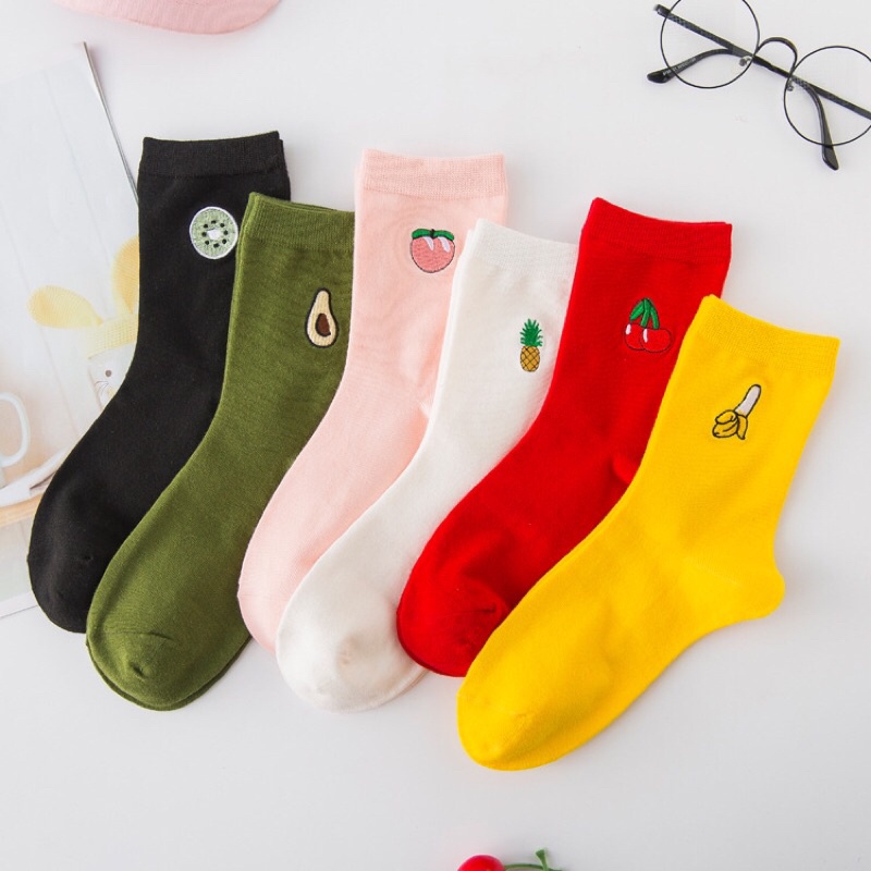 Tất hoa quả đào, kiwi, cherry, chuối, dứa, bơ
