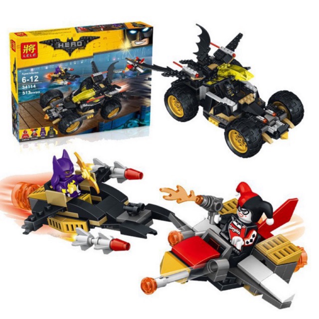 Lắp Ráp xếp hình Lego Batman DC 34114 siêu anh hùng: Siêu xe đại chiến người dơi và zoker (ảnh thật)