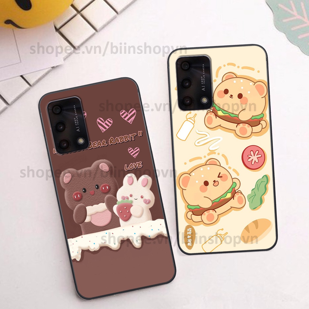 Ốp Oppo A74 / A94 / A95 in hình gấu chocolate kẹo ngọt siêu đẹp siêu xinh
