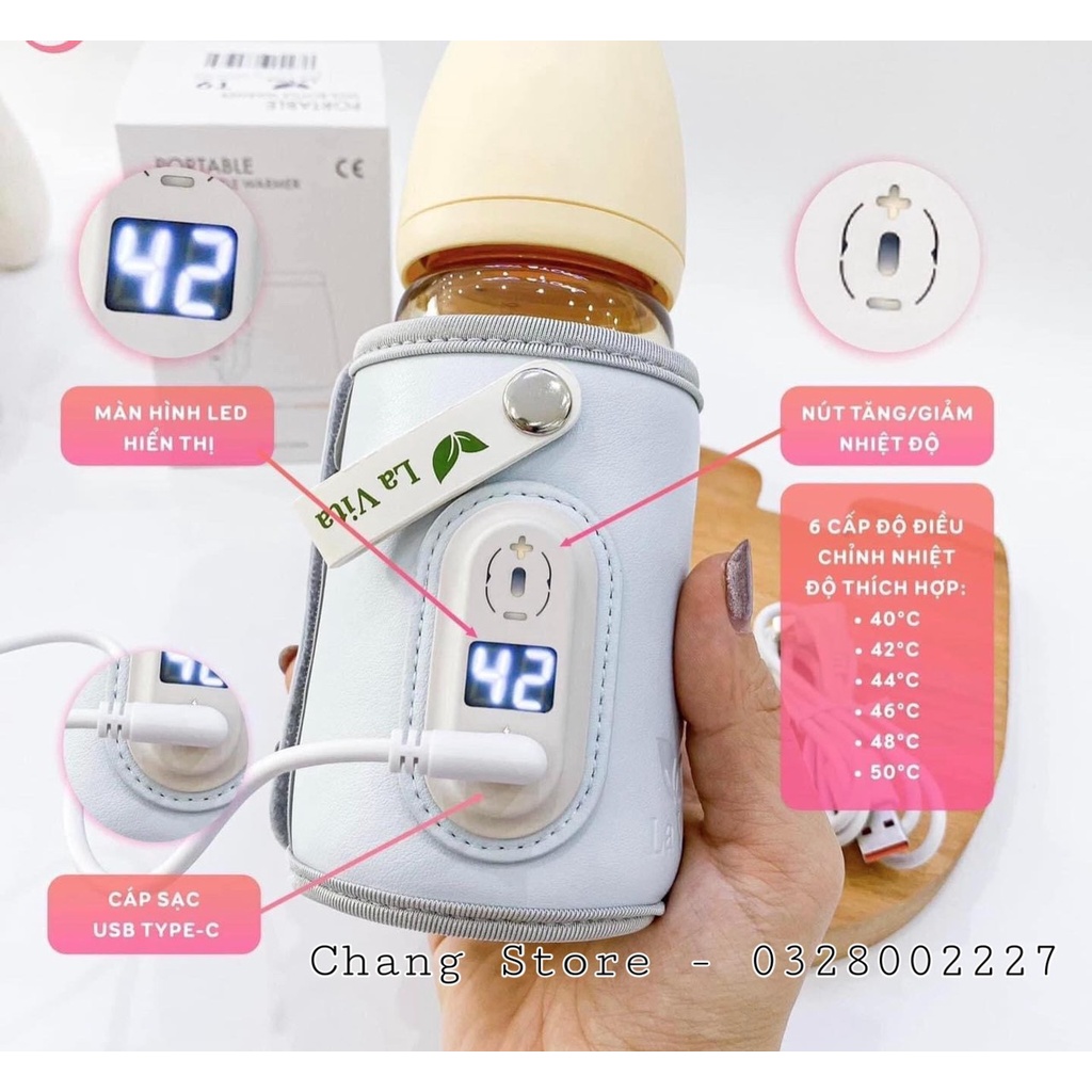 Túi Hâm Ủ Sữa Di Động Thông Minh ,Máy Ủ Hâm Bình Sữa Bằng Sạc USB ( BH 6 Tháng)