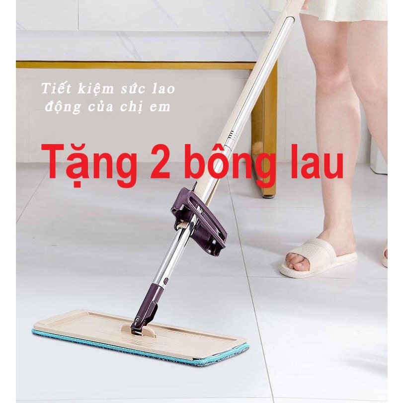  Cây lau nhà tự vắt phẳng thông minh xoay 360 độ ( Tặng thêm 2 bông lau)