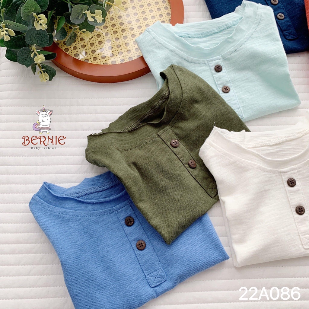 Áo xước cộc tay cổ trụ Bernie cho bé trai bé gái