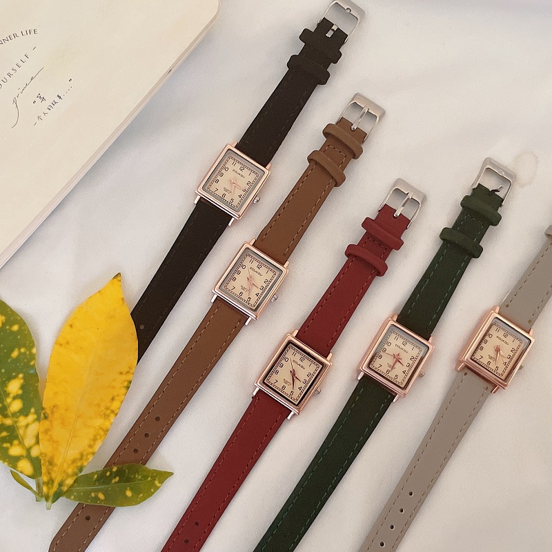 Đồng hồ nữ thương hiệu DOU.KOU mặt vuông phong cách vintage nhẹ nhàng - DHV15 | BigBuy360 - bigbuy360.vn
