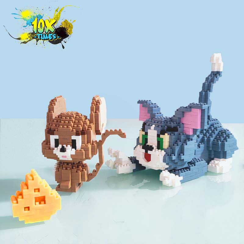 Đồ chơi lắp ráp 3d Tom and Jerry (mèo và chuột) dễ thương cute quà tặng sinh nhật trẻ em bạn trai bạn gái