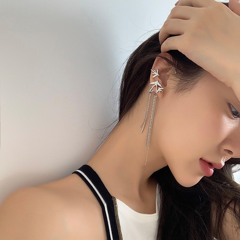 Khuyên Tai Dạng Kẹp Không Cần Xỏ Khuyên Thiết Kế Độc Đáo Sang Trọng Cho Nữ