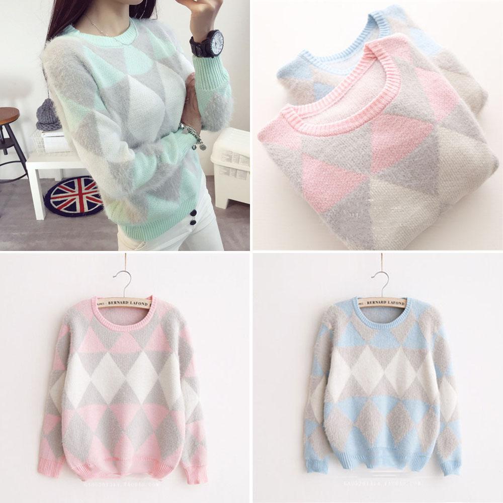 CACTU Áo Sweater Tay Dài Kẻ Sọc Thời Trang Cho Nữ