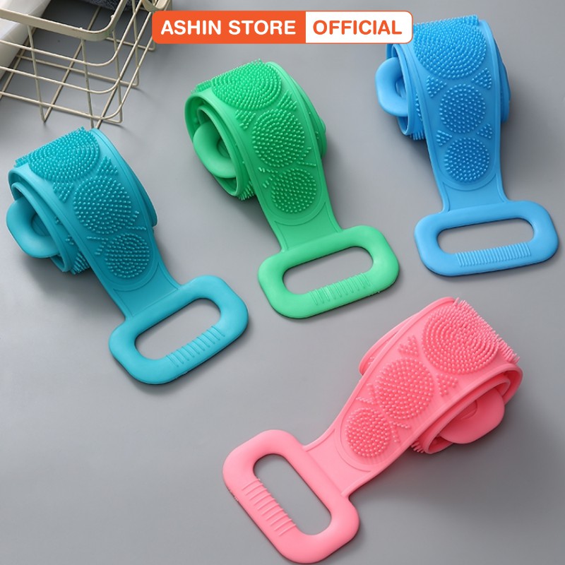 Dây Đai Kỳ Lưng 2 Mặt Silicone Massage Tẩy Tế Bào Chết Tẩy Da Chết Khi Tắm Ashin