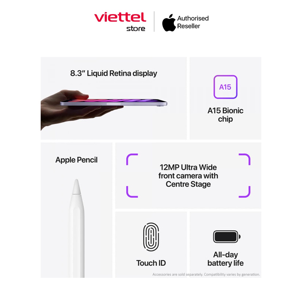 Apple iPad mini (Gen 6) WIFI Chính hãng (ZA/A)