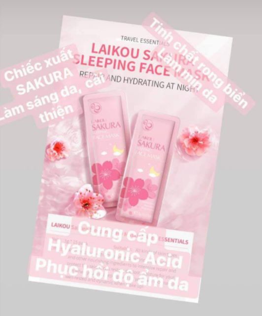 BỊCH 15 GÓI MẶT NẠ NGỦ HOA ANH ĐÀO SAKURA LAIKOU