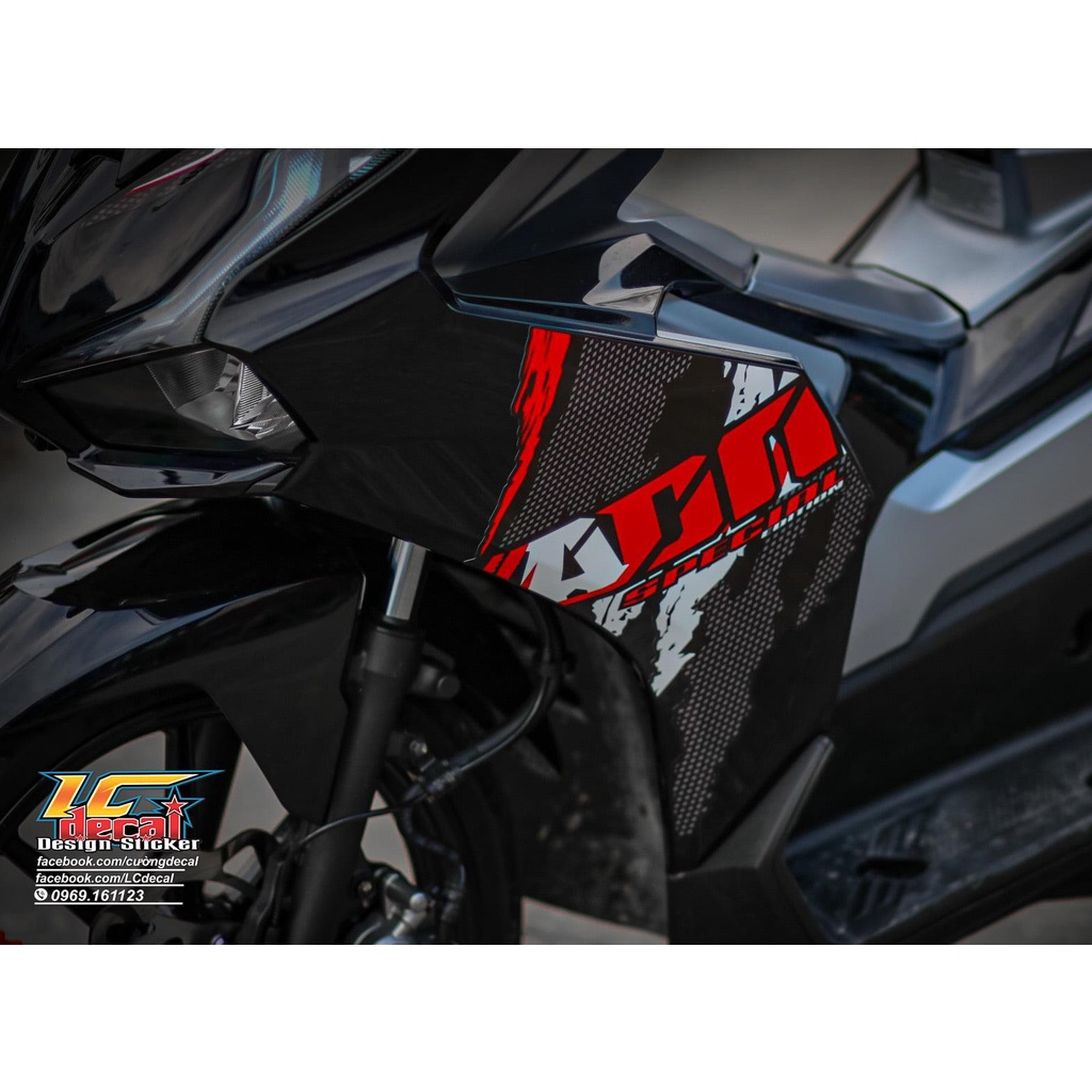 Tem rời xe AirBlade - mẫu Special Edition ADN đỏ dán xe đen - không bay màu