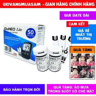Hộp 20 que thử đường huyết gluneo lite + tặng áo mưa