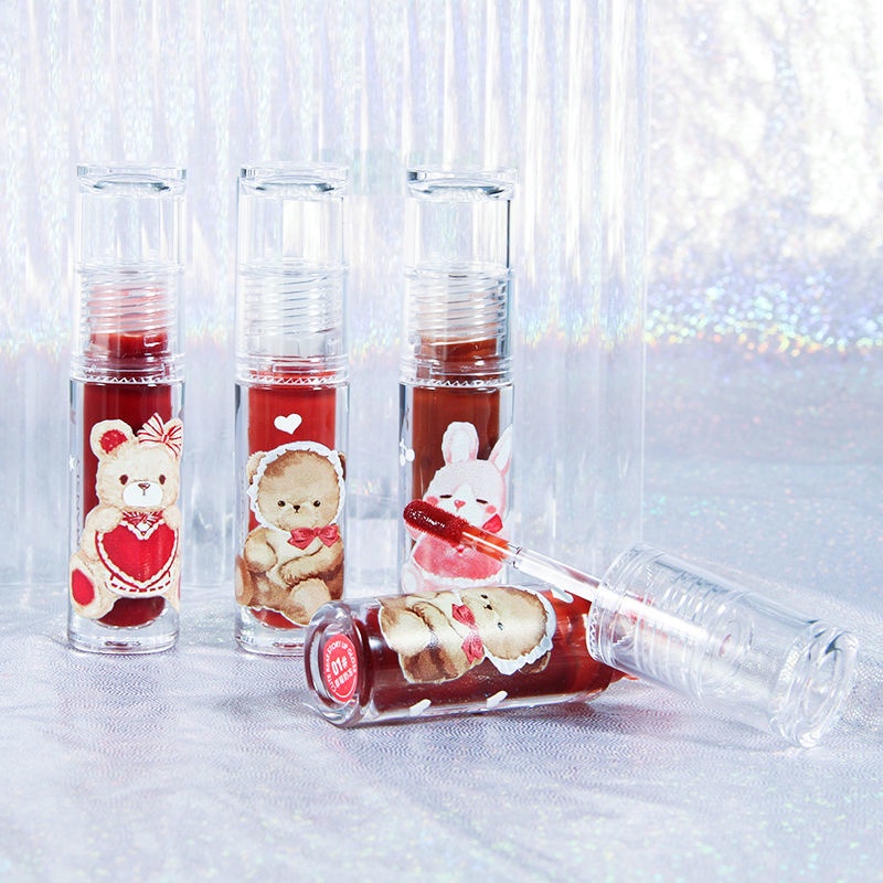 [Hàng mới về] Son bóng MANSLY dưỡng ẩm thiết kế bỏ in hình chú gấu dễ thương