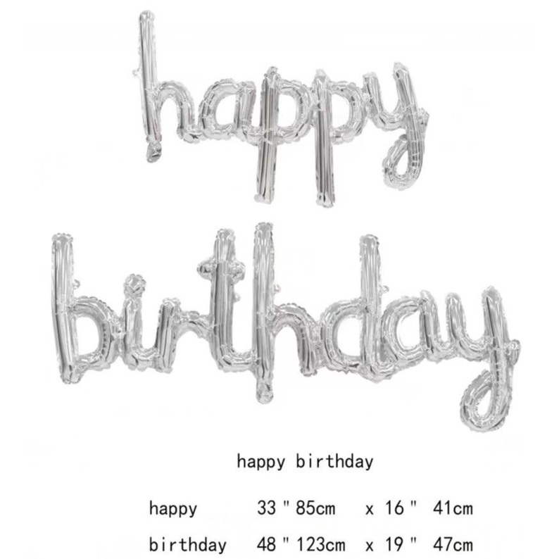 Bóng chữ HPBD dính liền, trang trí sinh nhật, party Fubao Store