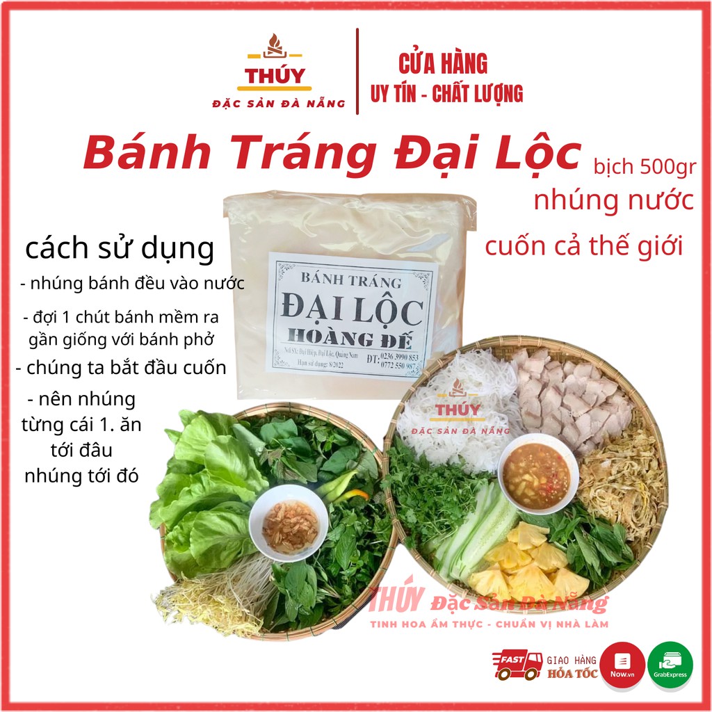 Bánh tráng đại lộc túi 500gr - làm bánh tráng cuốn thịt heochuẩn vị đà nẵng -  bánh nhúng nước