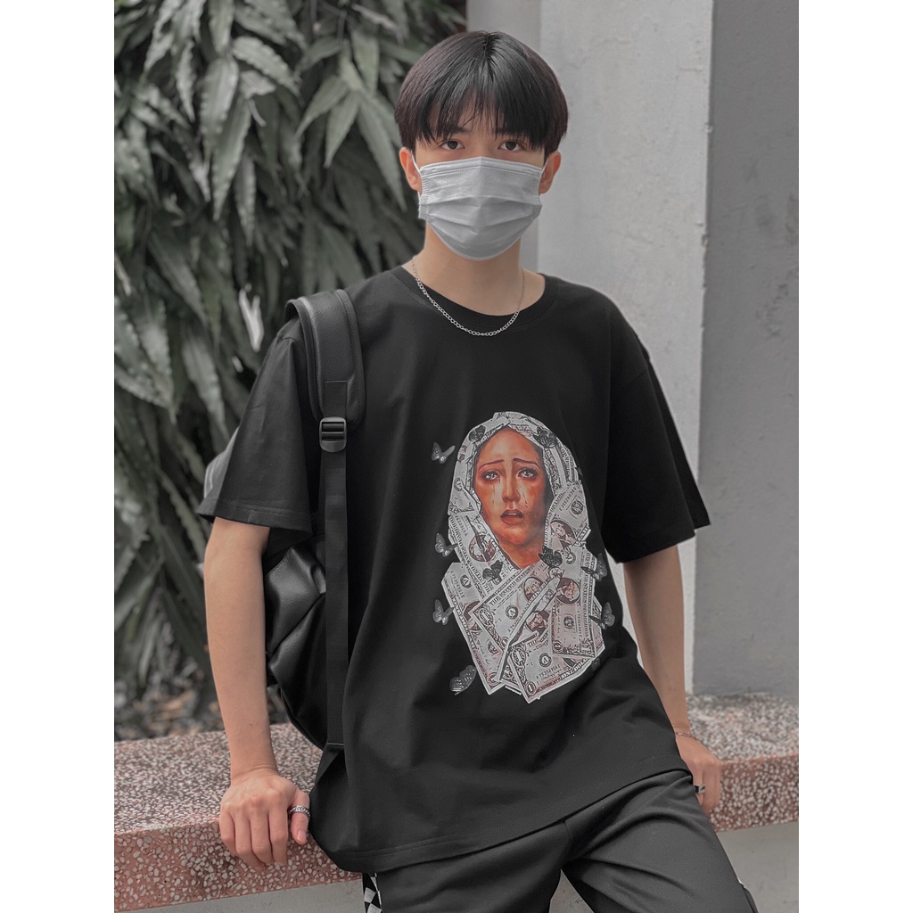 Áo thun Nelly cotton MEANSTORE phông nam nữ form rộng oversize màu đen, trắng hàng có sẵn vải mát