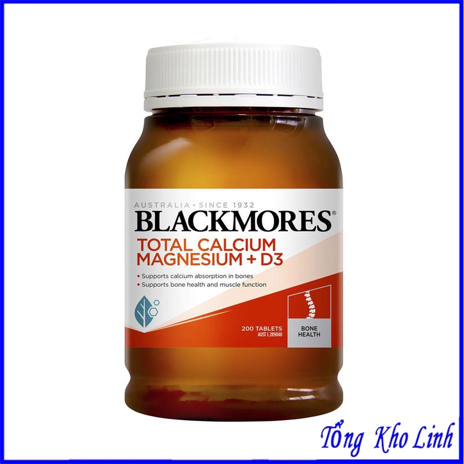 Viên uống bổ xương khớp Blackmores total Calcium &amp; magnesium + D3 200 viên Úc