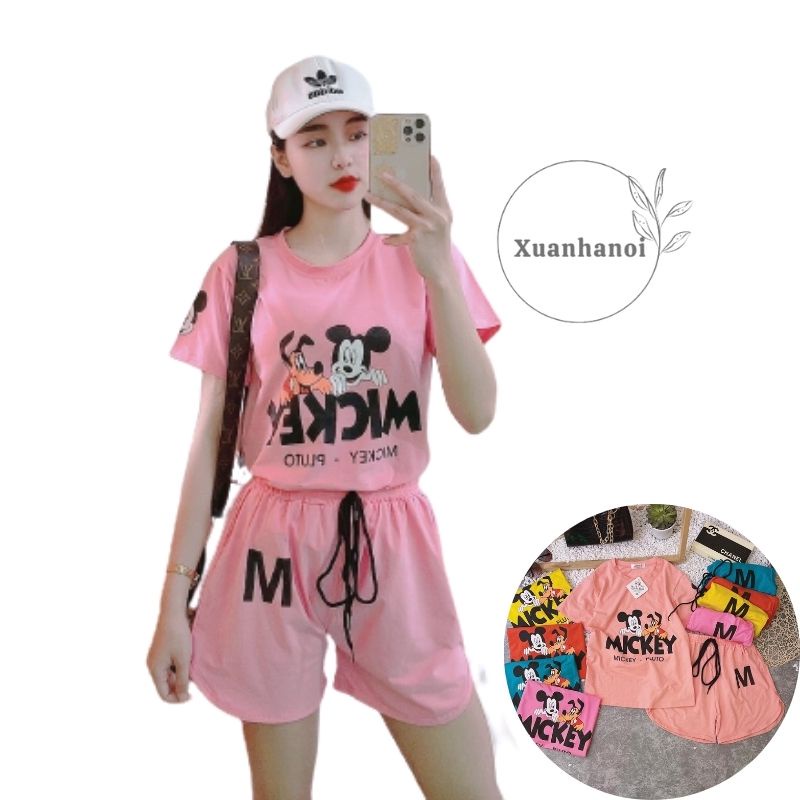Bộ cotton cho bé gái lớn Mickey M có 5 mầu size Đại cồ 20-45kg XHN912