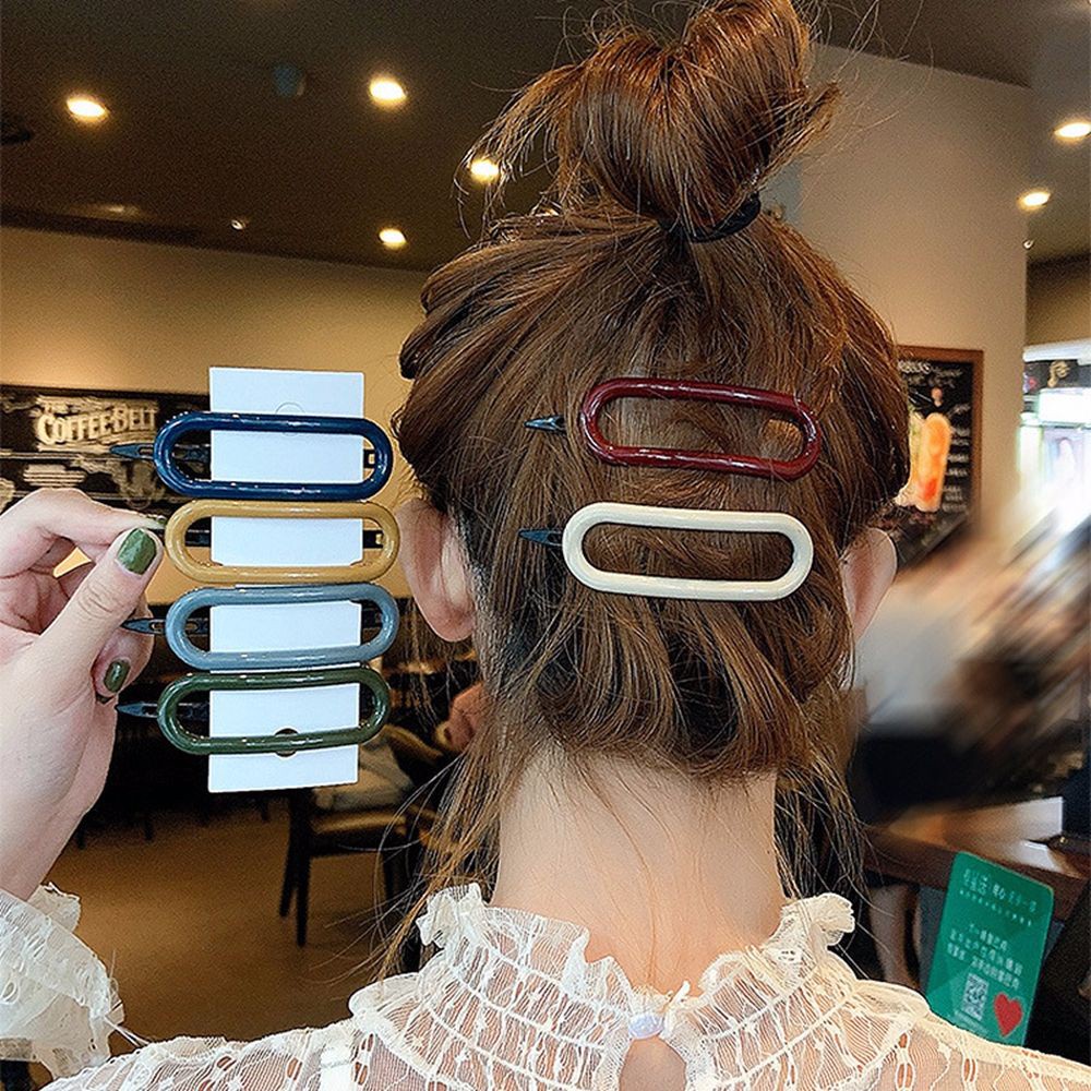 Kẹp tóc hình bầu dục nhiều màu sắc dễ thương