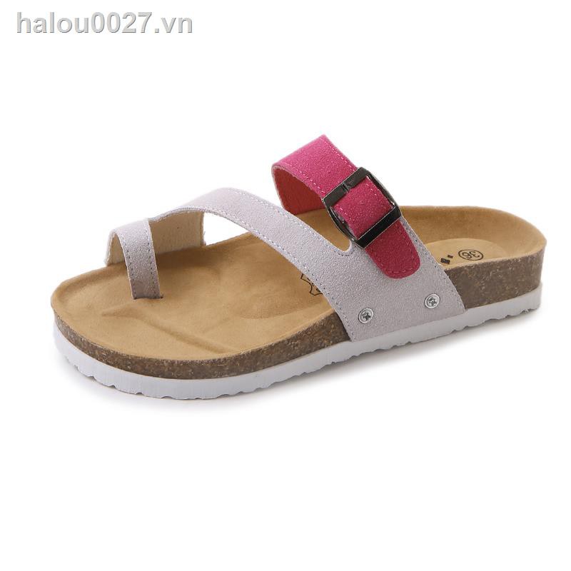 ✿Ready stock✿  Couple flip flops cork slippers for men and women summer 2018 new fashion outer wear all-match sandals sweat beach shoes