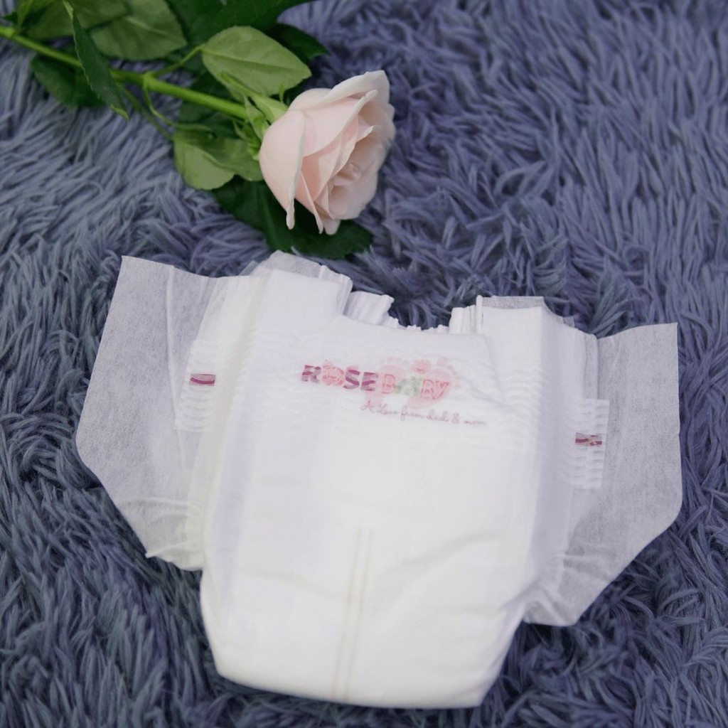 Bịch Tã Dán ROSE BABY size NB sơ sinh (60 miếng) có rãnh tránh rốn mua 3 tặng 1