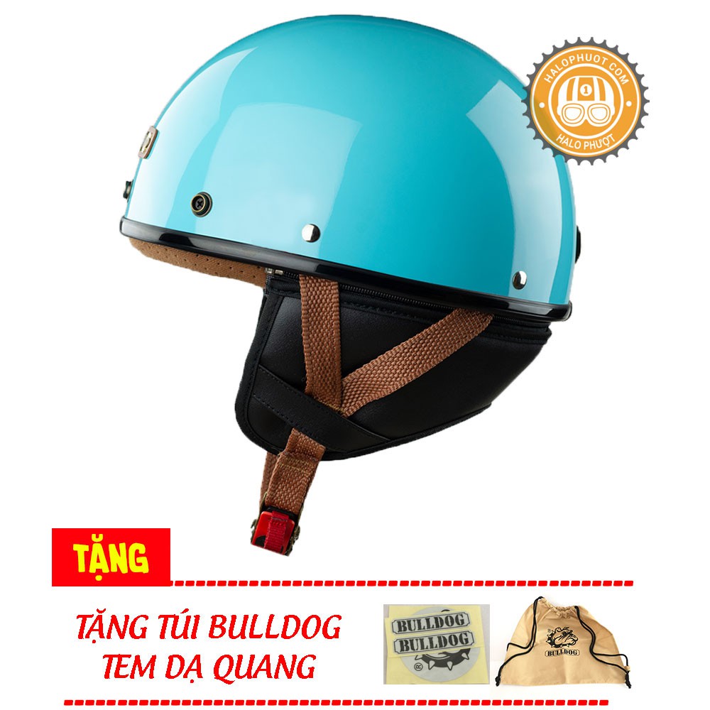 Mũ bảo hiểm Bulldog PUG Xanh Dương (tặng túi Bulldog, tem phản quang)