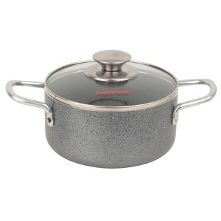 Nồi nhôm siêu bền vân đá nắp kính Waldo 16cm N16-WA