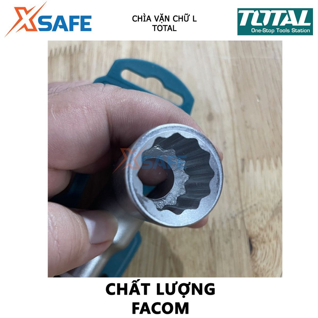 Chìa vặn góc chữ L TOTAL kích thước 10-19mm chất liệu CR-V, chìa vặn được đúc nguyên khối - chính hãng