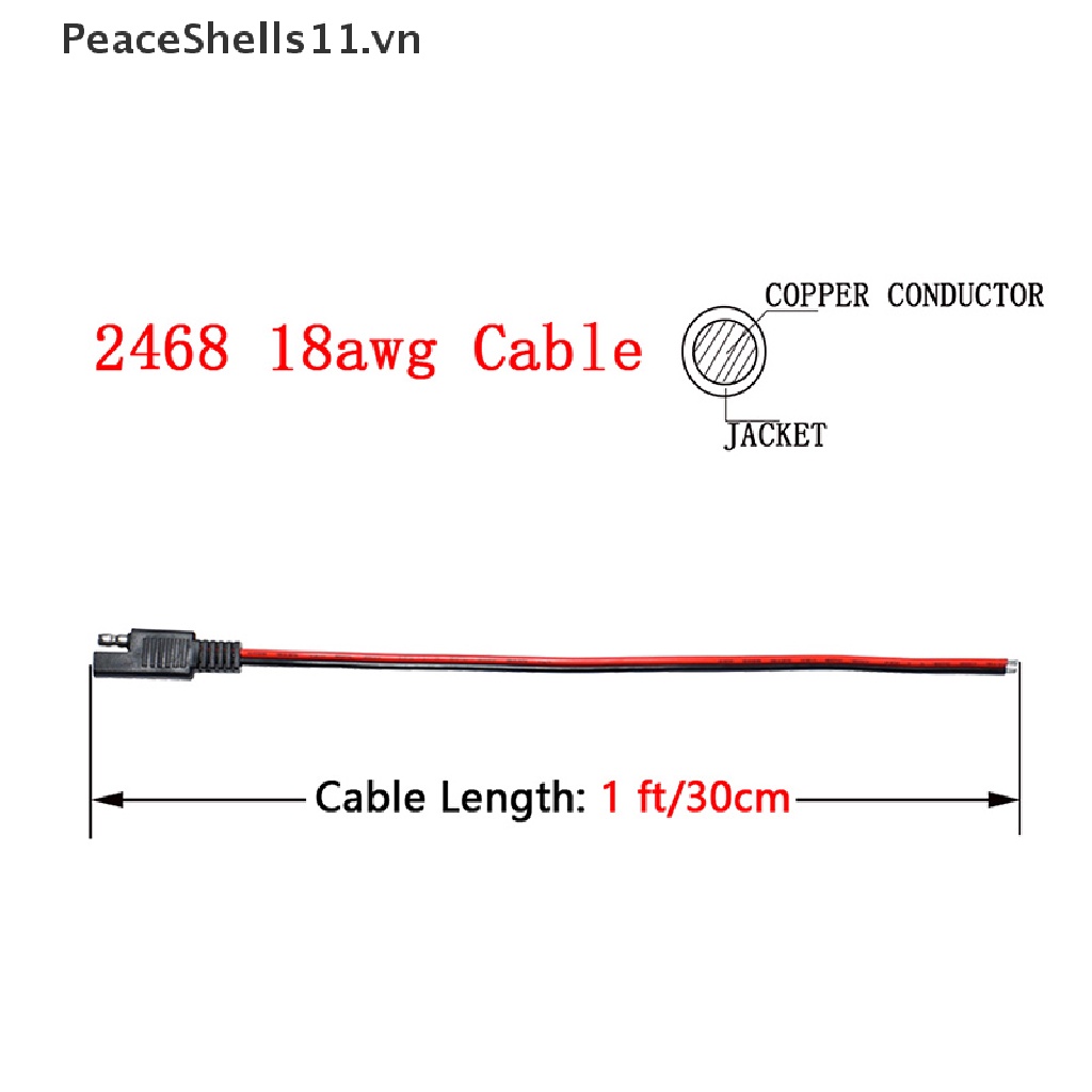 Dây Cáp Nối Dài Ô Tô SAE 18AWG 30CM 2 Pin Kèm Đầu Nối SAE