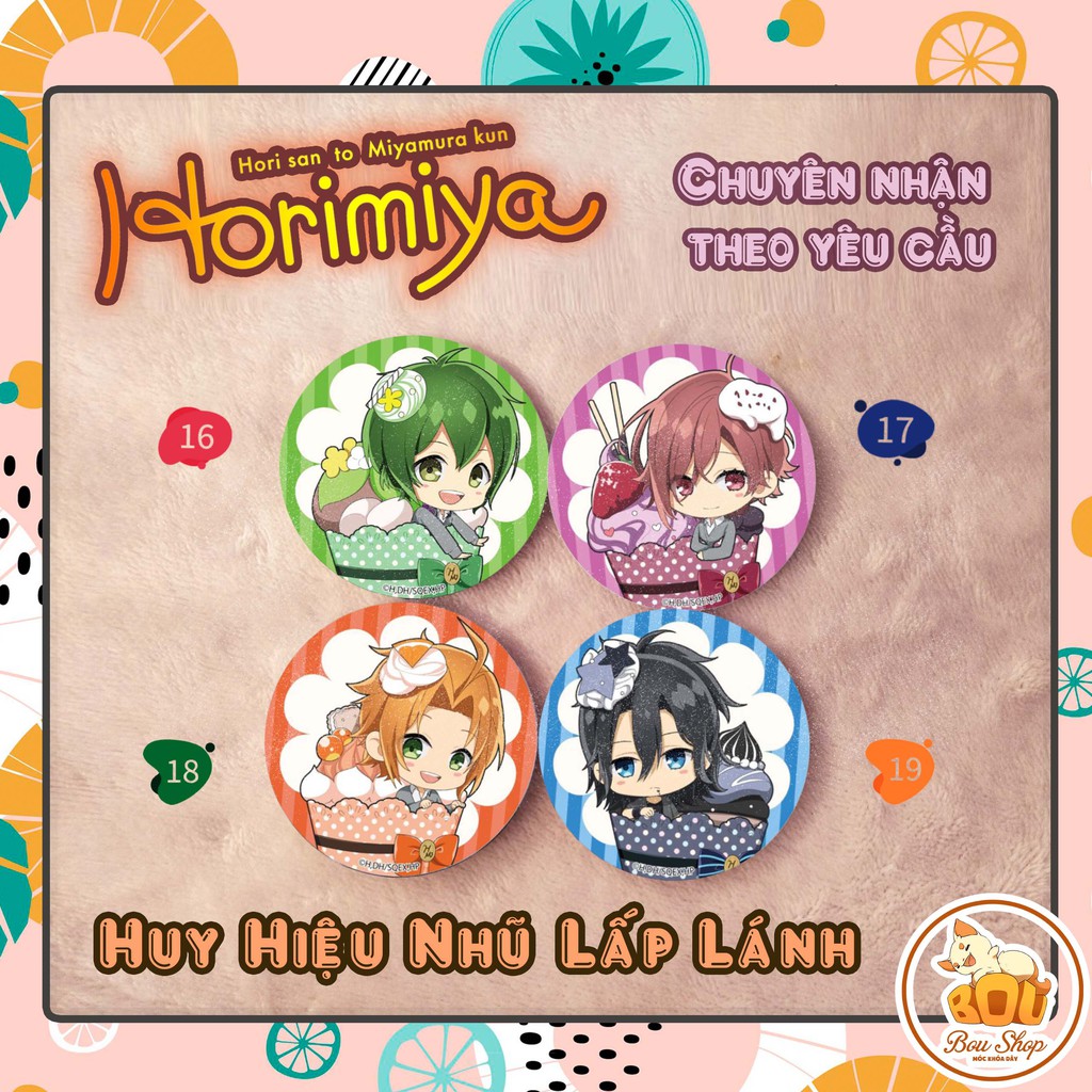 Huy hiệu nhũ lấp lánh Horimiya - Love Starts in Horimiya Anime Pin Goods