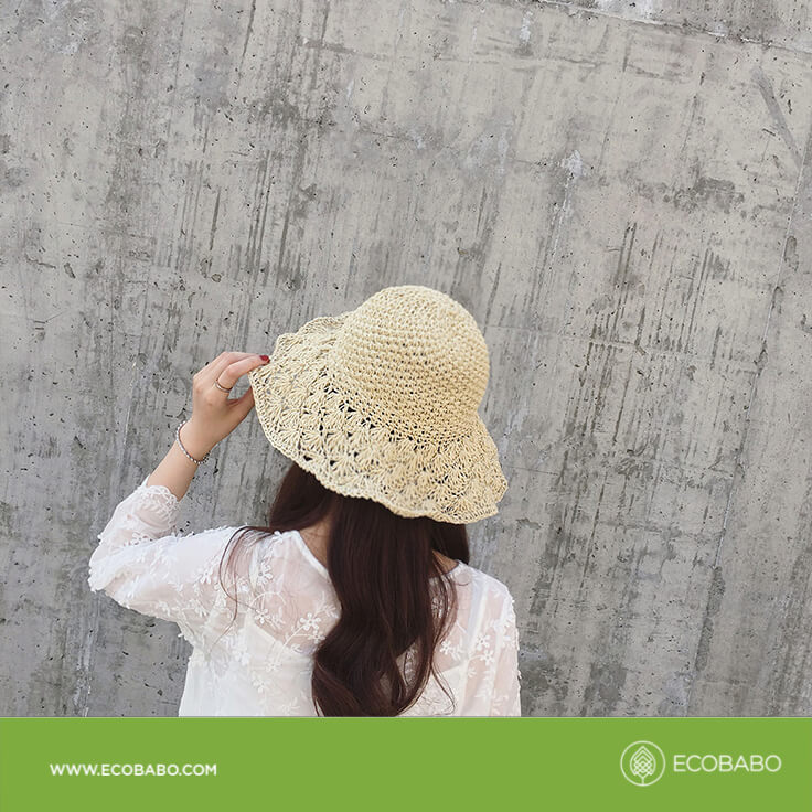 Mũ cói rơm đan mềm dễ phối đồ | Ecobabo