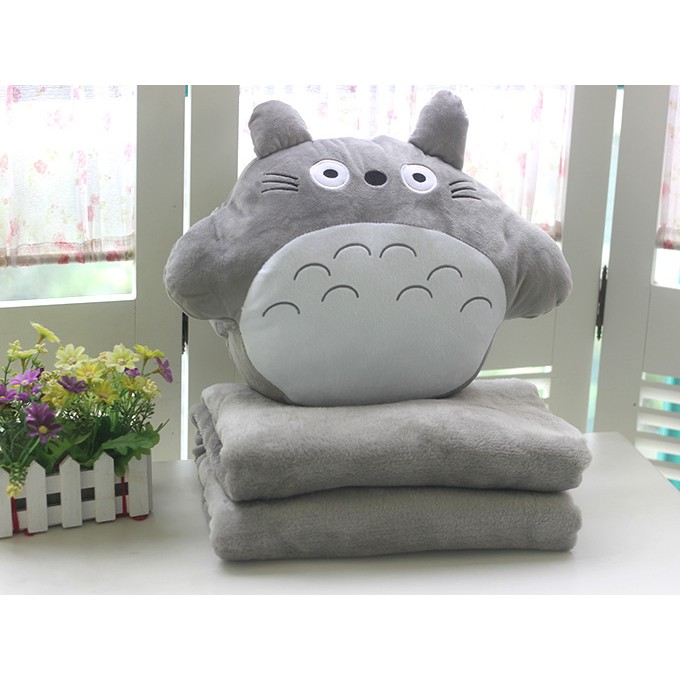 🎁freeship xtra🎁Bộ chăn gối văn phòng 3 trong 1hình totoro cười đủ kiểu vui nhộn giá rẻ 🎁