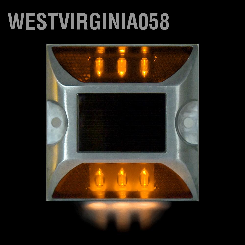 Westvirginia058 Westvirginia058 Đèn đánh dấu mặt đất 6 LED năng lượng trời chiếu sáng đường lái xe ngoài không thấm nước
