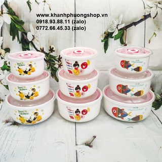 Bộ 3 hộp đựng cơm bằng sứ - bộ 3 hộp cơm bằng sứ