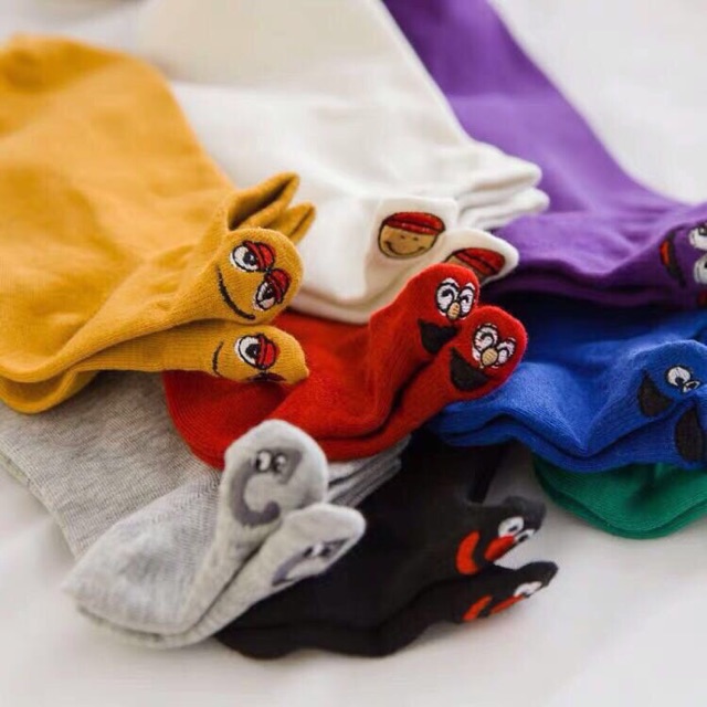 Set 10 Tất gót thêu hoạt hình