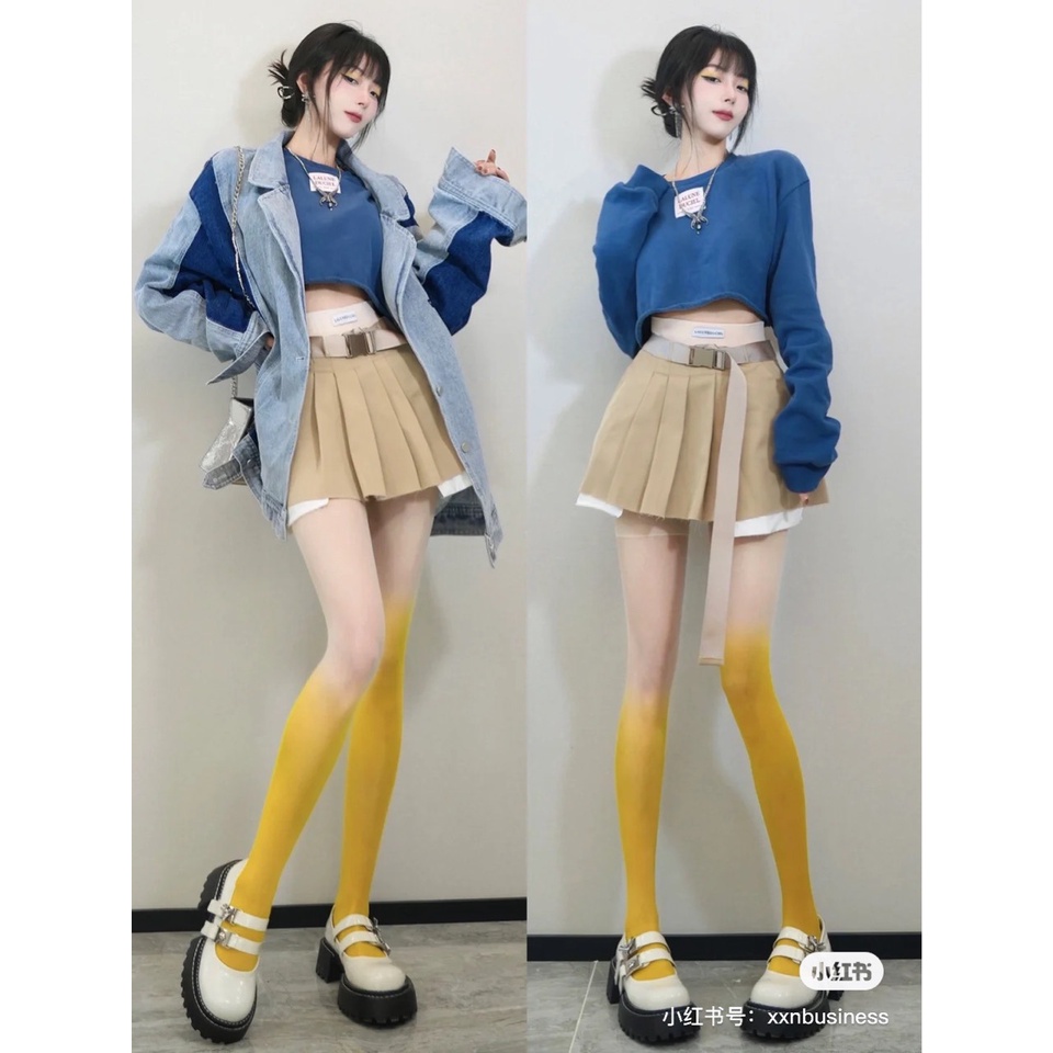 Quần tất đổi màu phong cách siêu đẹp quần tất Gradient siêu dai hàng quảng châu cao cấp