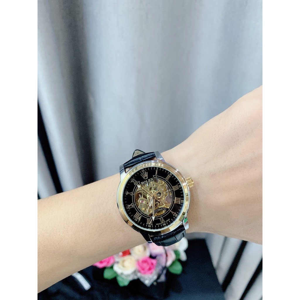 Đồng hồ cơ Nam Rolex autimatic, dây da, thẻ bảo hành 12 tháng - Dongho.rolex | BigBuy360 - bigbuy360.vn